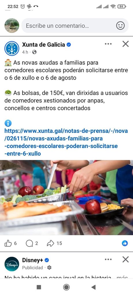 Axudas da Xunta para o comedor do cole