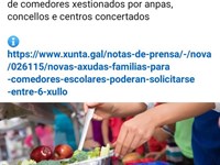 Axudas da Xunta para o comedor do cole