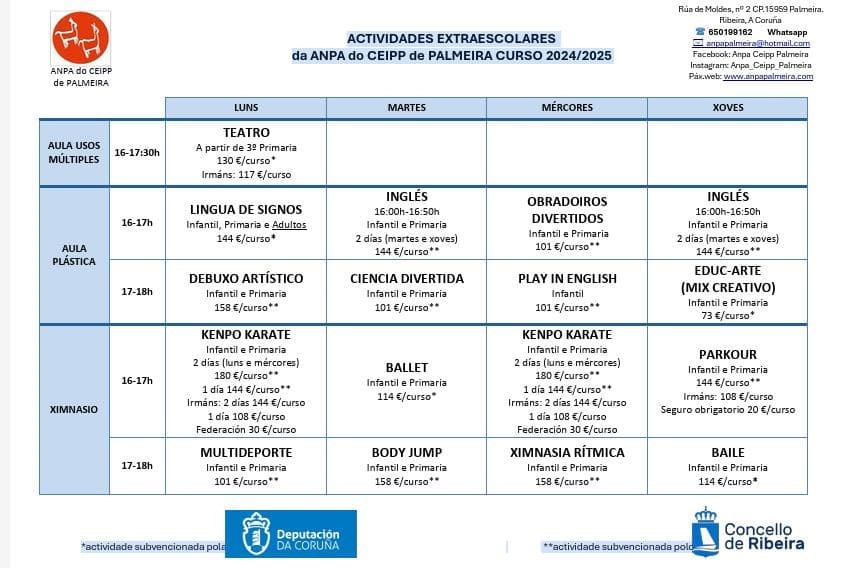 Extraescolares curso 2024-25